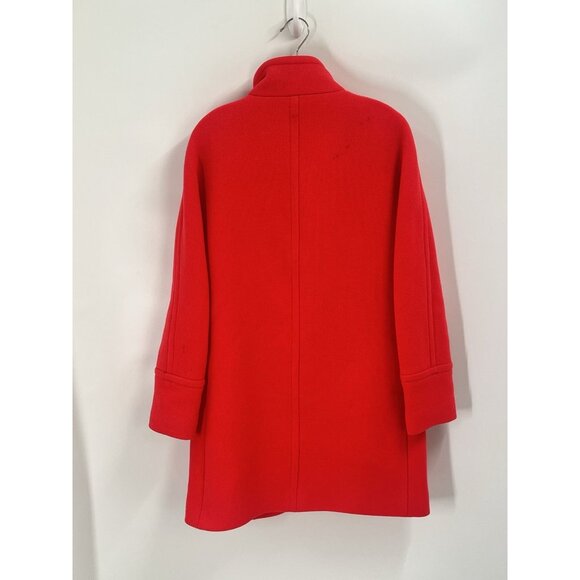 J Crew Red Stadium Cloth Coat Nello Gori Cocoon Full Zip Sz 6 B2770 - Picture 5 of 7